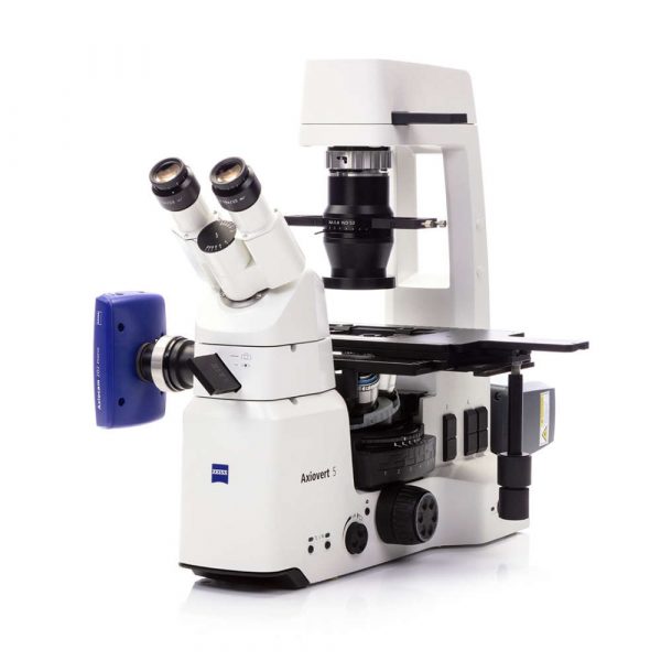 Mikroskop ZEISS "Axiovert 5" mit Mikroskopiekamera "Axiocam 208 color" und Fluoreszenzbeleuchtung "Colibri 3"